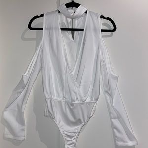 MISSGUIDED Silky White Leotard